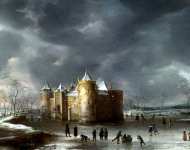 Jan Beerstraaten - The Castle of Muiden in Winter